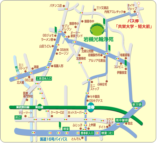 岩槻光輪浄苑のアクセスマップ 