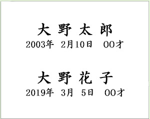 彫刻パターン(①２名様)