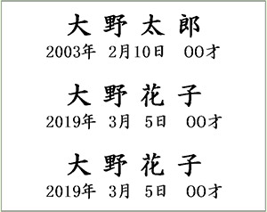 彫刻パターン(②３名様)