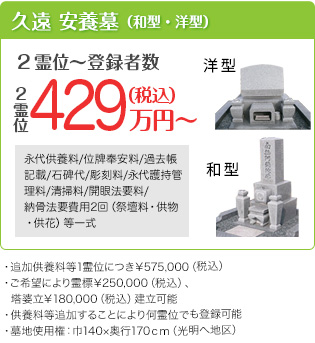 久遠　安養墓（和型・洋型）　価格
